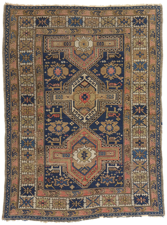 4 x 5 Antique Caucasian Kuba Rug 78899