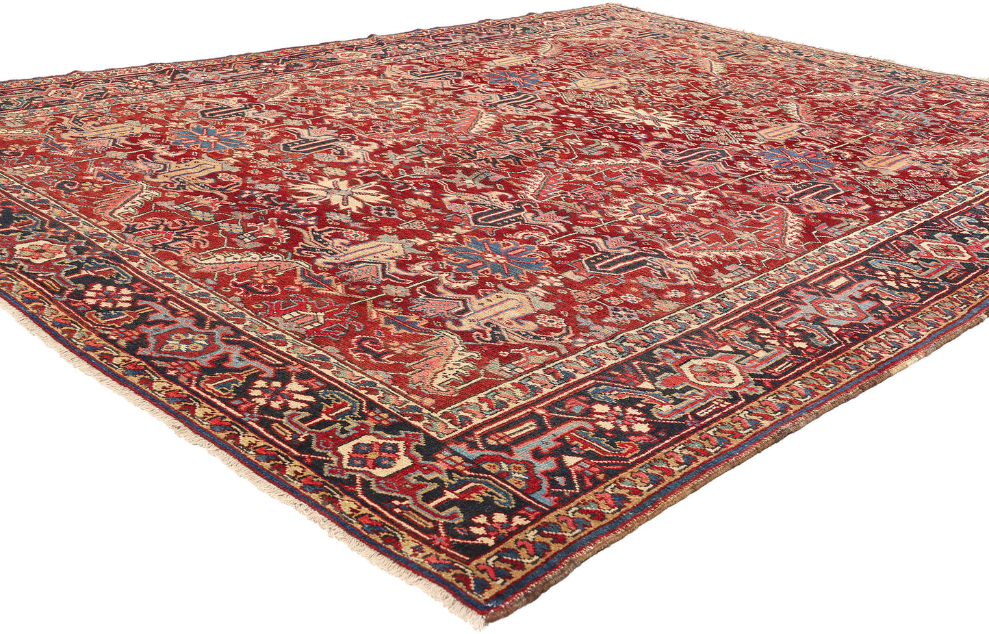 8 x 10 Antique Persian Dragon Serapi Heriz Rug 78767