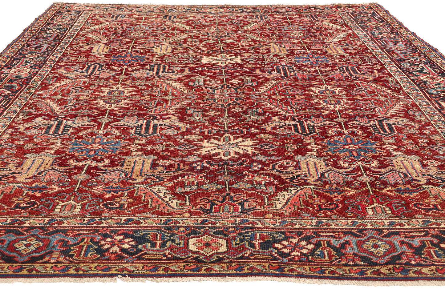8 x 10 Antique Persian Dragon Serapi Heriz Rug 78767