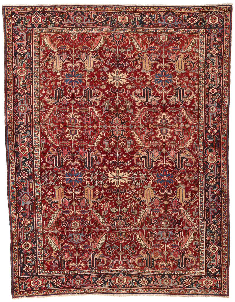 8 x 10 Antique Persian Dragon Serapi Heriz Rug 78767