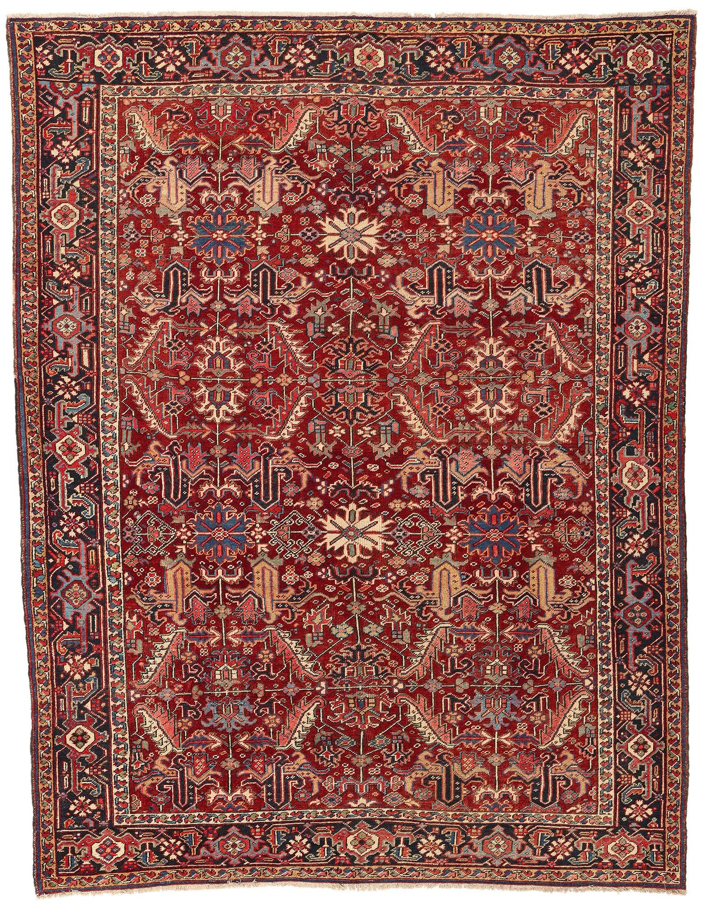 8 x 10 Antique Persian Dragon Serapi Heriz Rug 78767