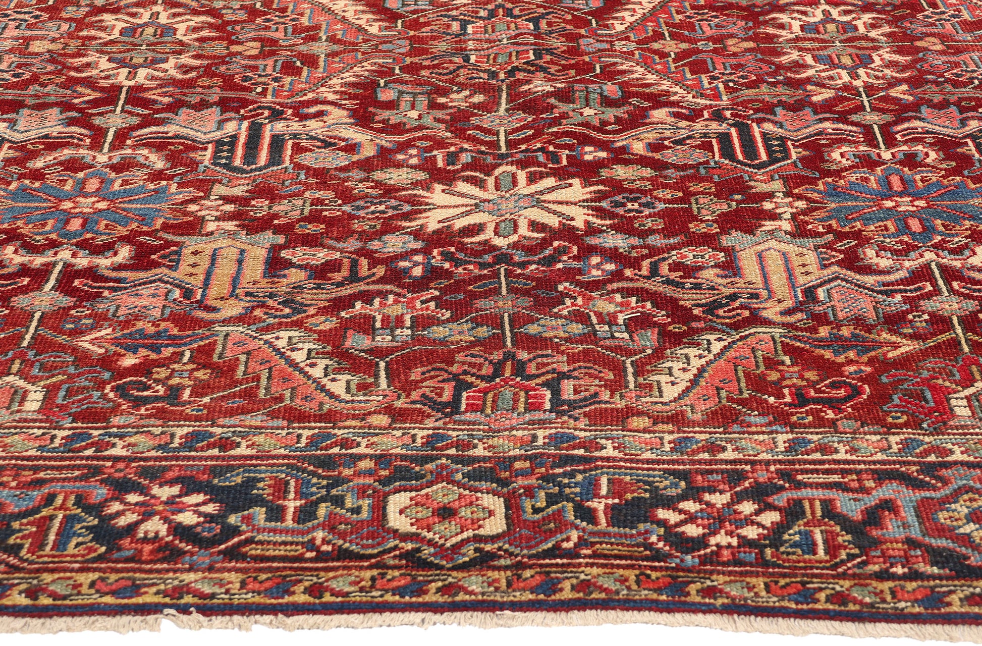 8 x 10 Antique Persian Dragon Serapi Heriz Rug 78767