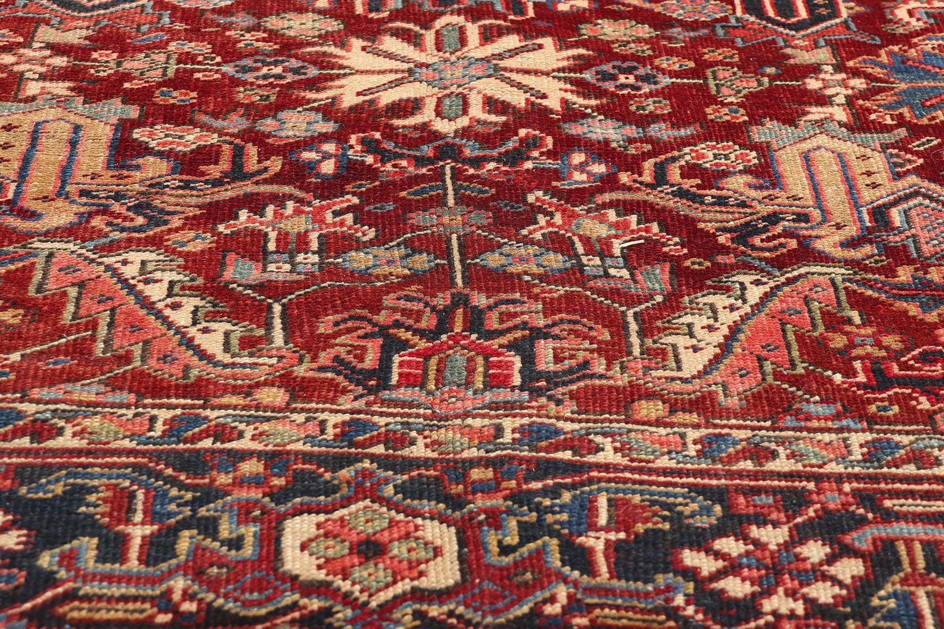 8 x 10 Antique Persian Dragon Serapi Heriz Rug 78767