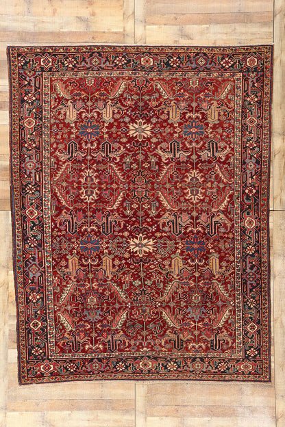 8 x 10 Antique Persian Dragon Serapi Heriz Rug 78767