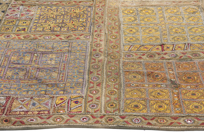 3 x 6 Antique Embroidered Indian Tapestry 78807