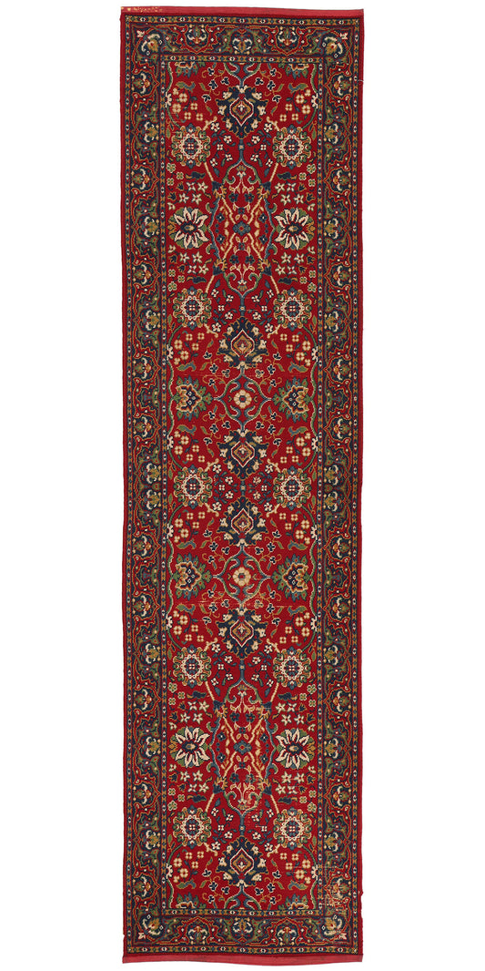 3 x 11 Antique European Red Floral Machine-Made Rug 73163
