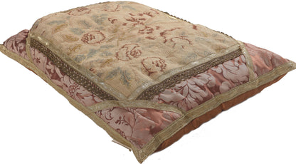 2 x 1 Antique French Aubusson Pillow 78621