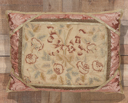 2 x 1 Antique French Aubusson Pillow 78621