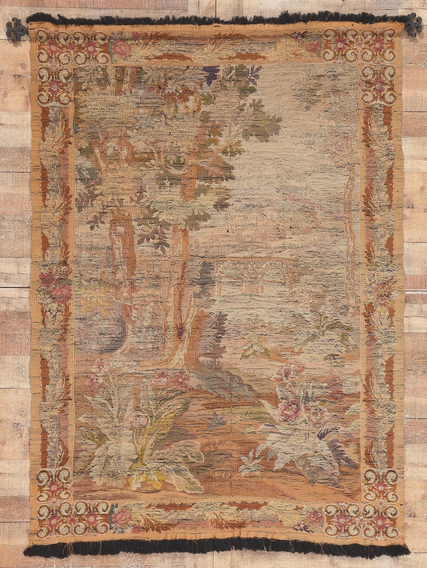 5 x 6 Antique French Aubusson Tapestry 78653