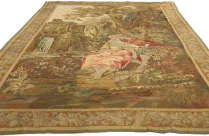 6 x 10 Antique French Aubusson Tapestry 77225