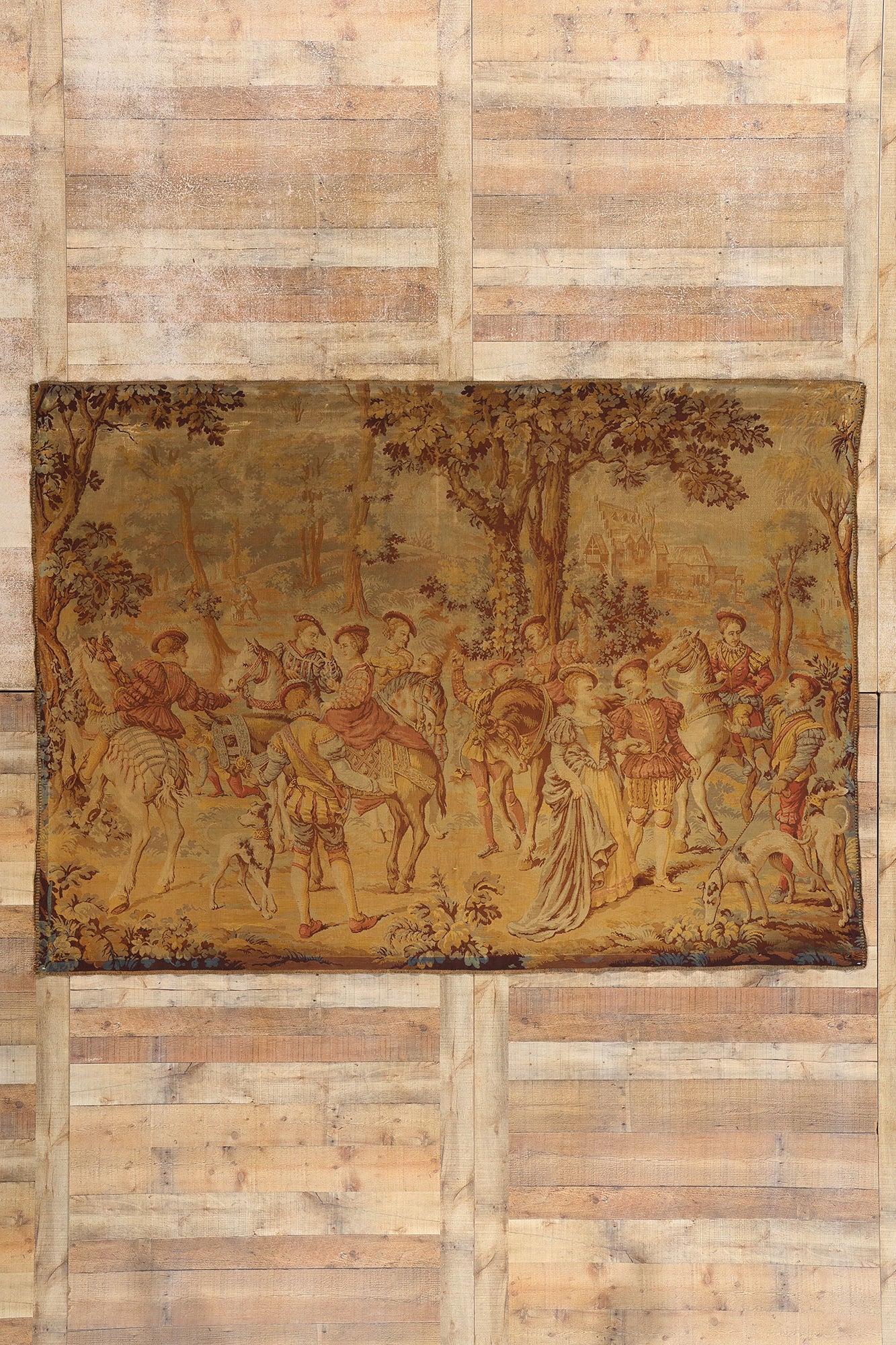6 x 8 Antique French Aubusson Style Tapestry 77443