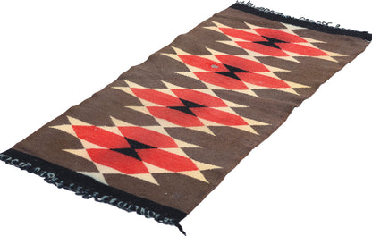 1 x 3 Antique Ganado Navajo Rug 78749