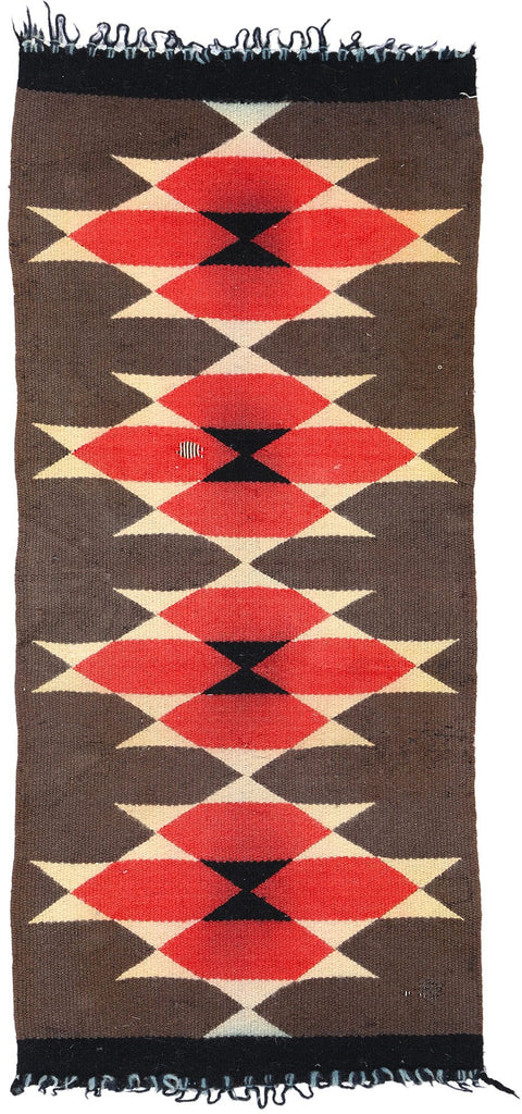 1 x 3 Antique Ganado Navajo Rug 78749