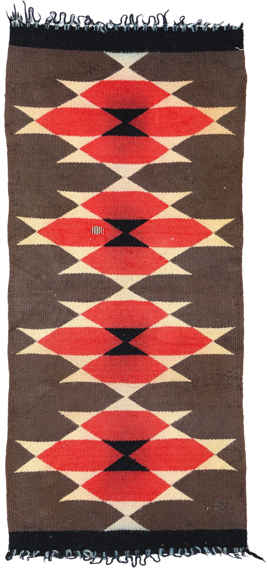 1 x 3 Antique Ganado Navajo Rug 78749