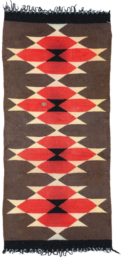 1 x 3 Antique Ganado Navajo Rug 78749