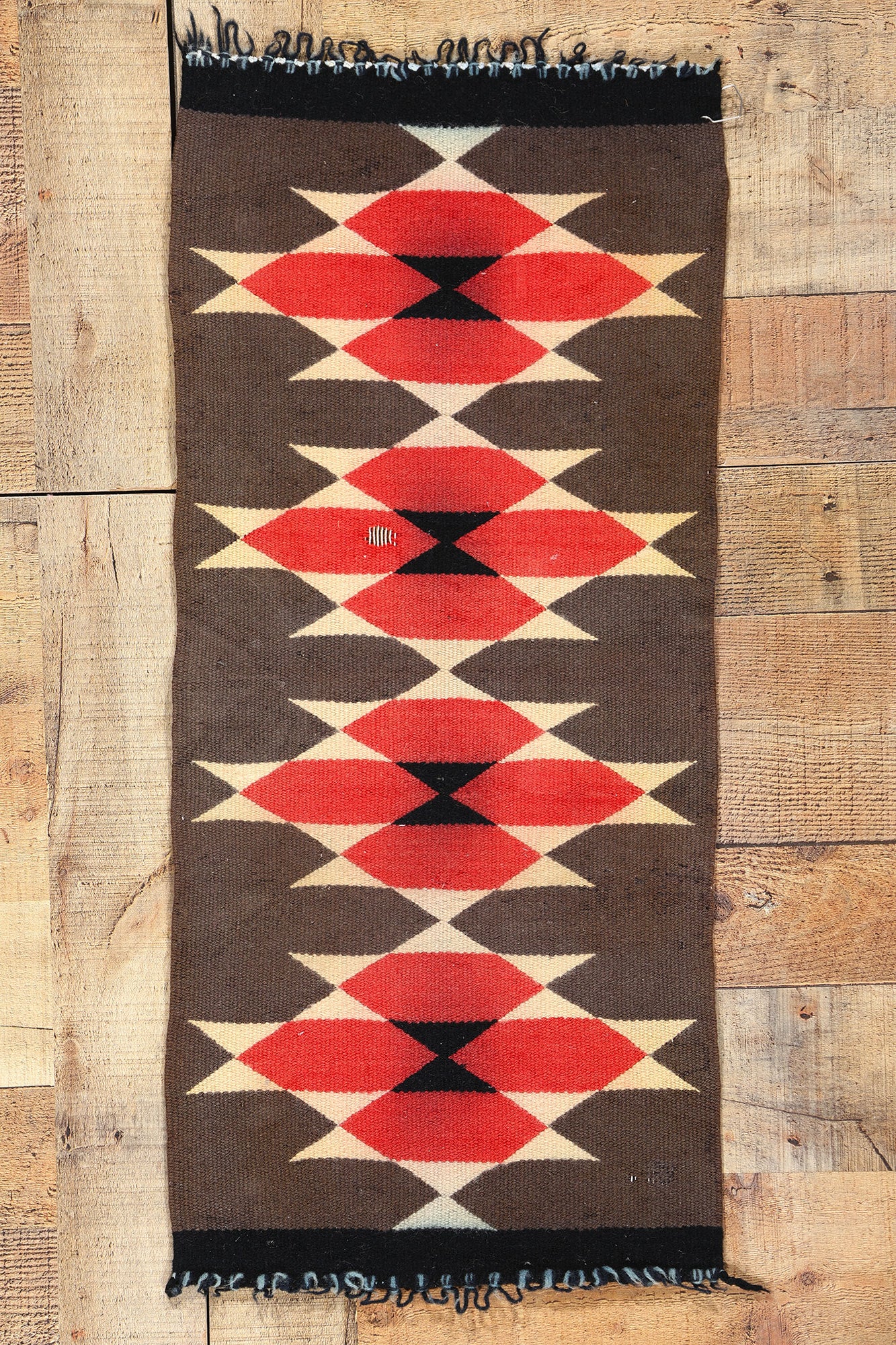 1 x 3 Antique Ganado Navajo Rug 78749