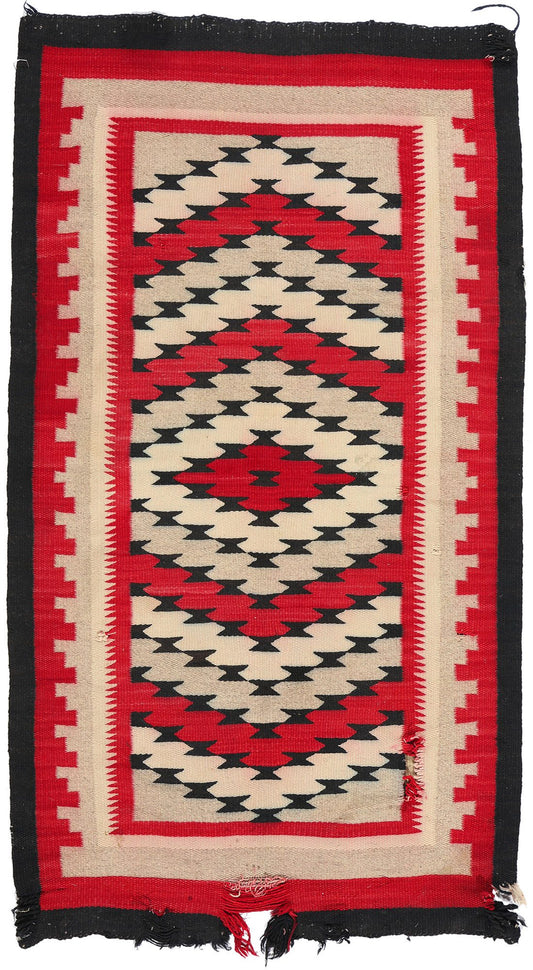 3 x 5 Antique Ganado Navajo Rug 78747