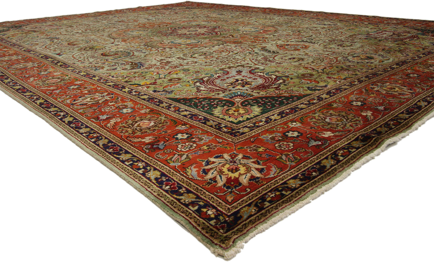 10 x 13 Antique Persian Tabriz Rug 76579