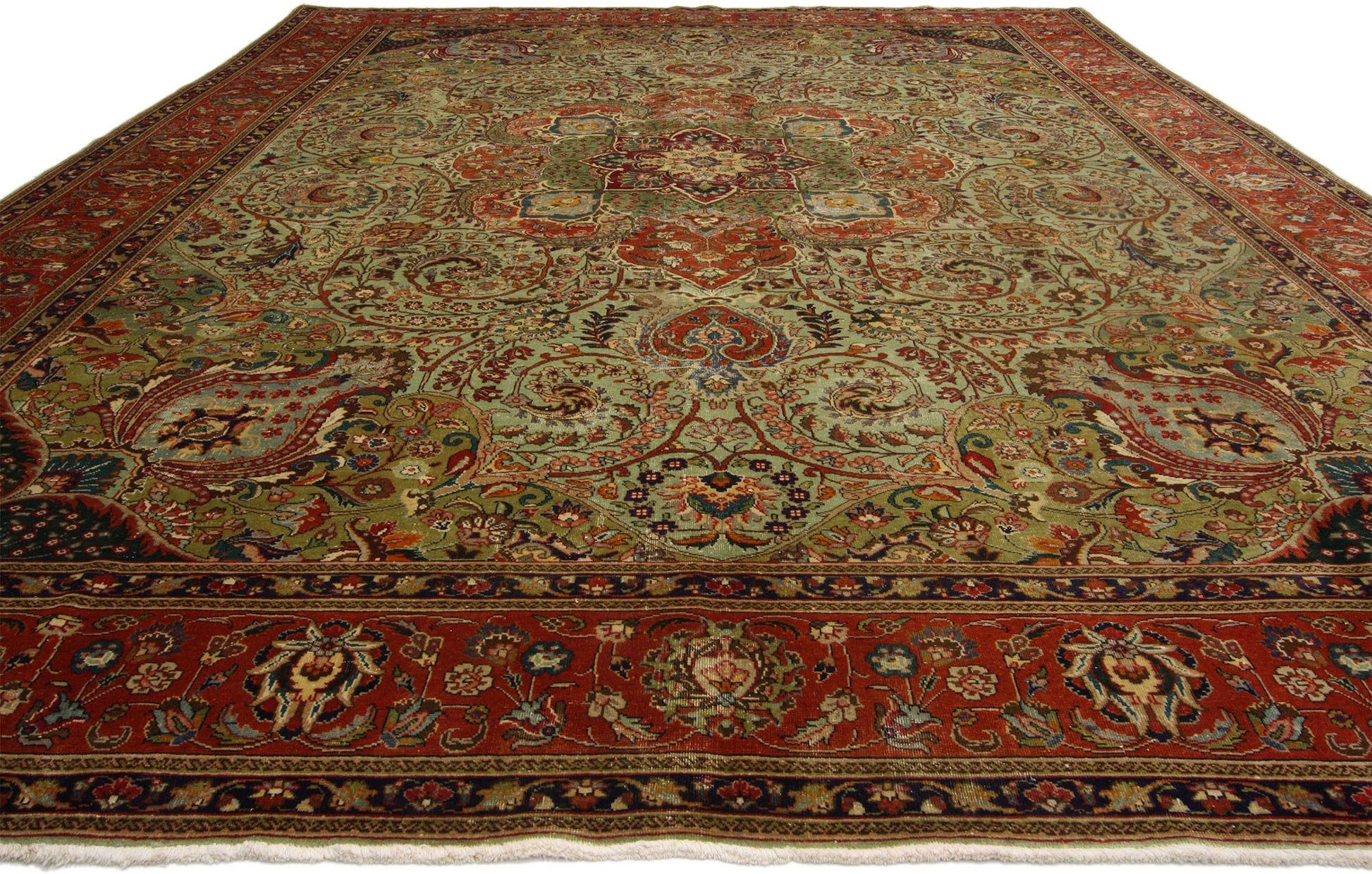 10 x 13 Antique Persian Tabriz Rug 76579