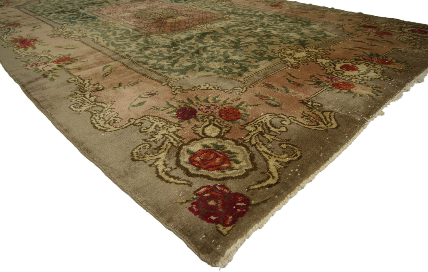7 x 11 Antique Green Turkish Sparta Rug 71541