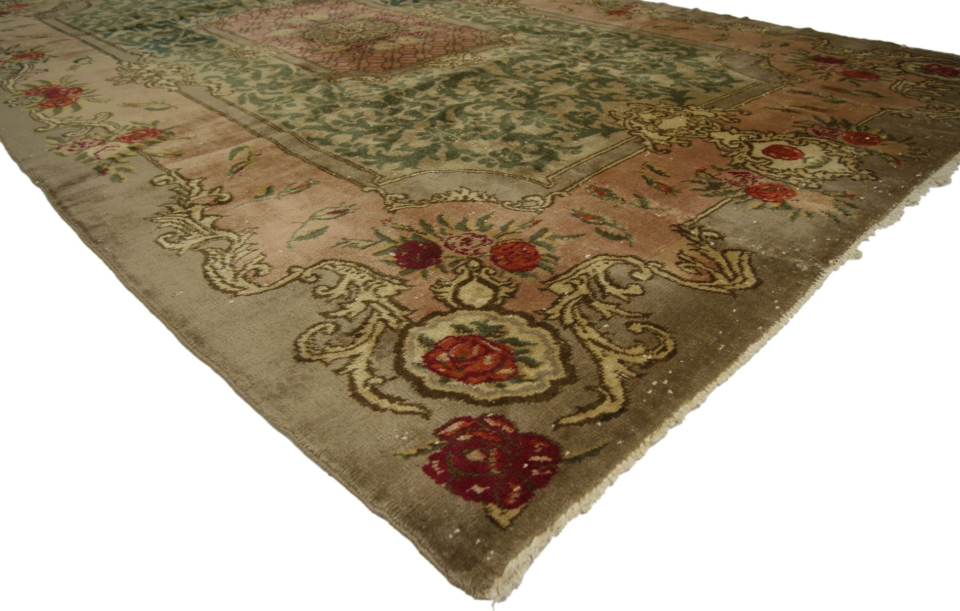 7 x 11 Antique Green Turkish Sparta Rug 71541