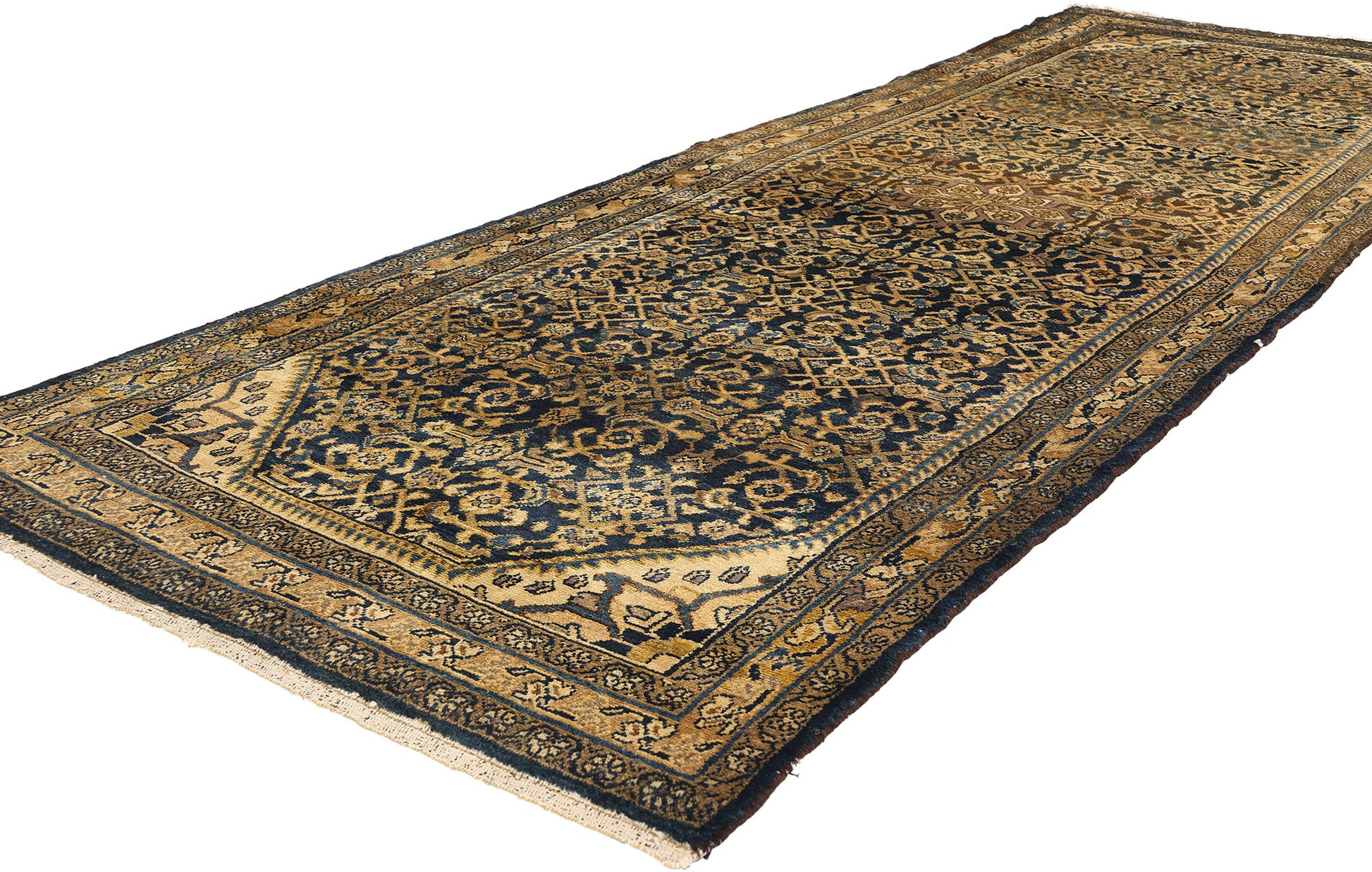 4 x 11 Antique Persian Hamadan Rug 73251