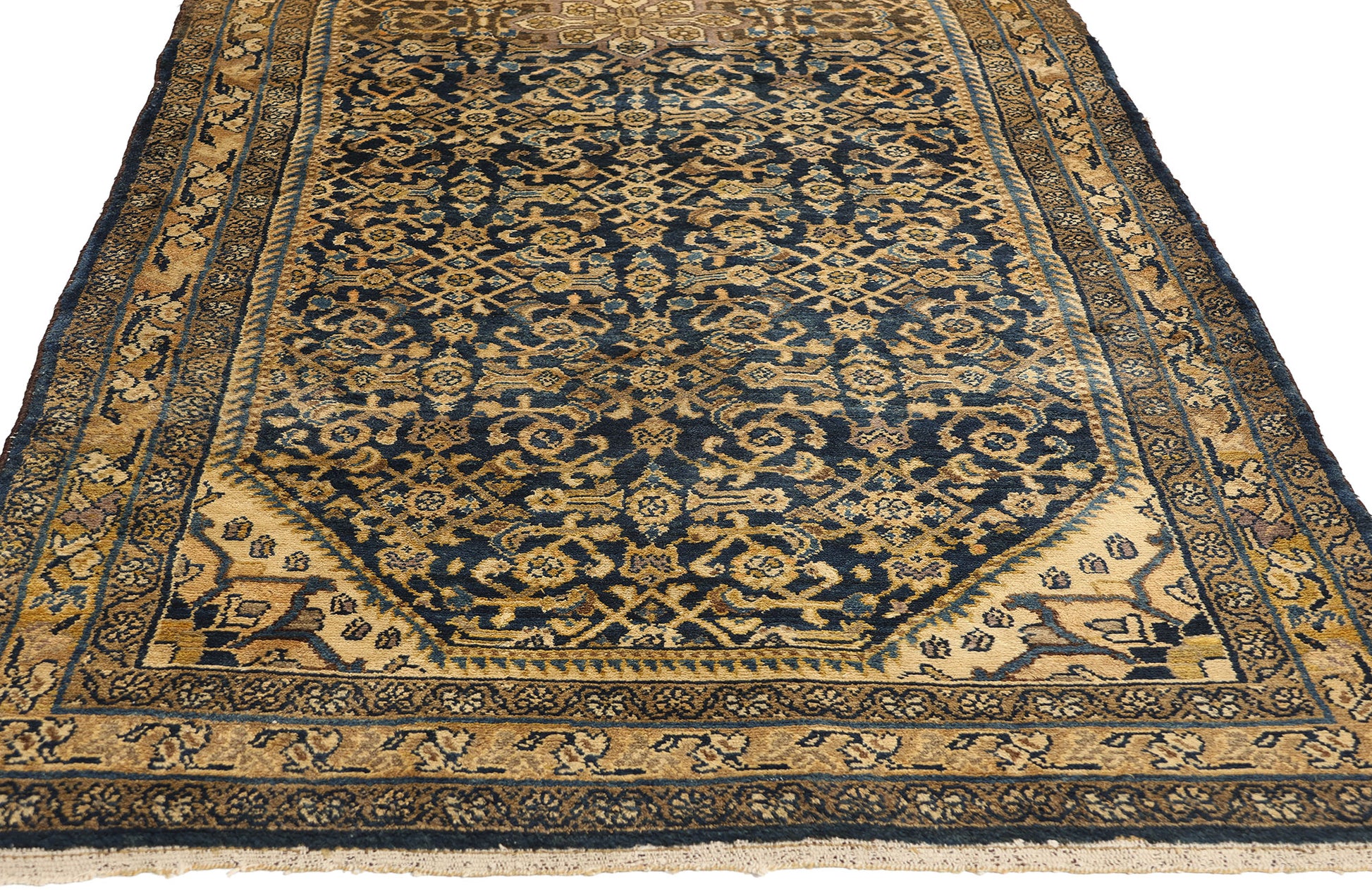 4 x 11 Antique Persian Hamadan Rug 73251