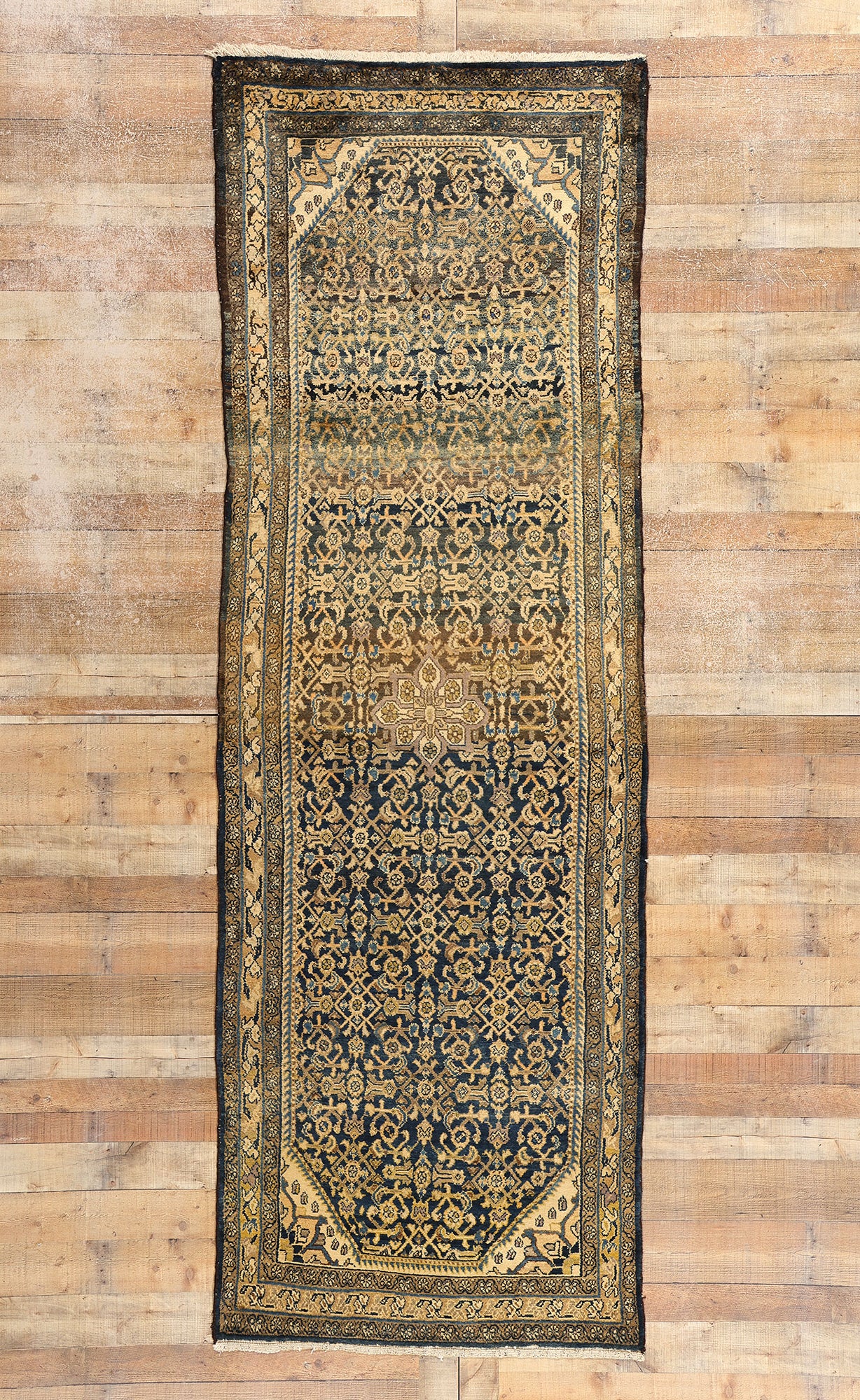 4 x 11 Antique Persian Hamadan Rug 73251