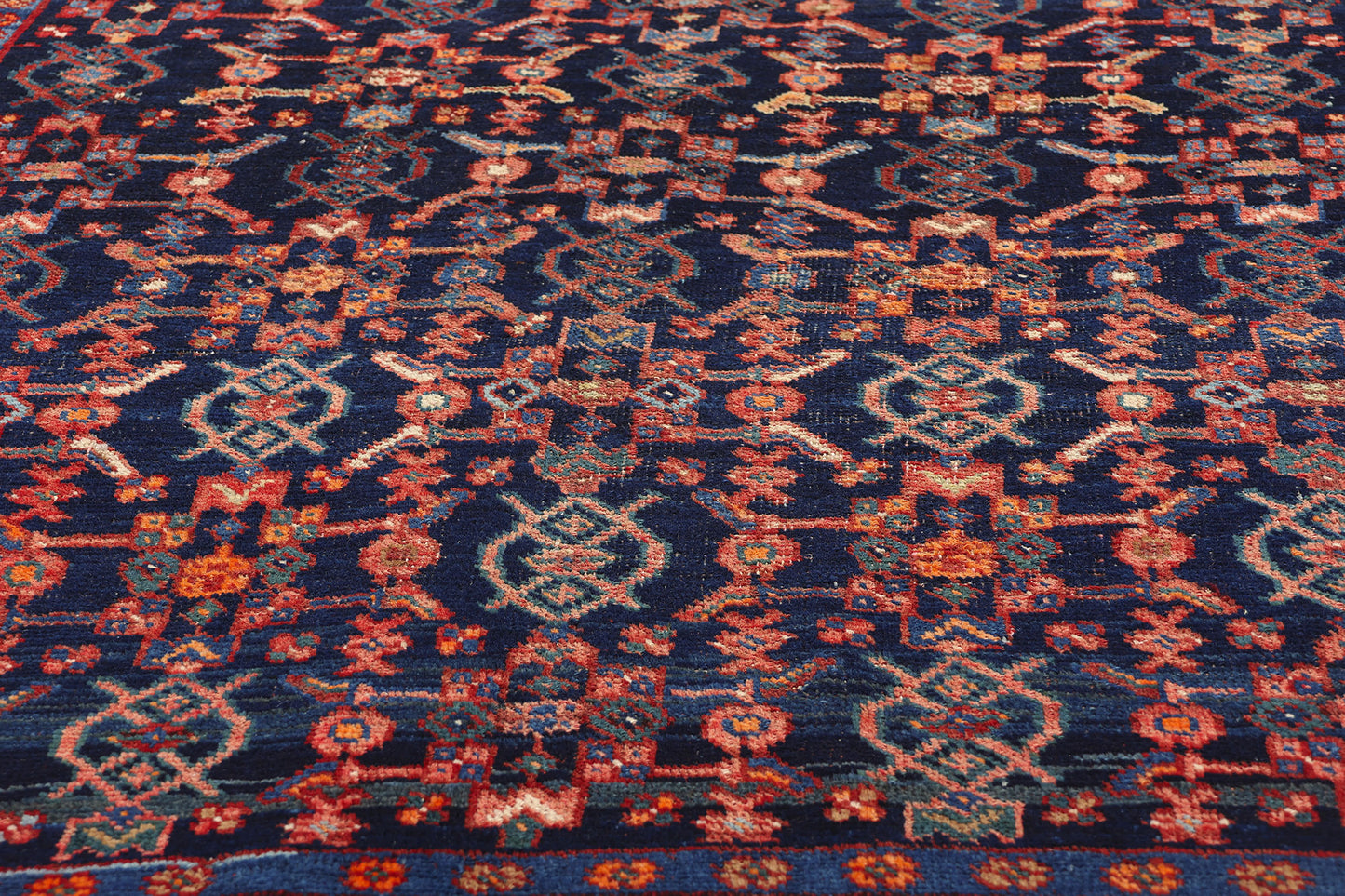 5 x 7 Antique Navy Blue Persian Kurdish Rug 61167