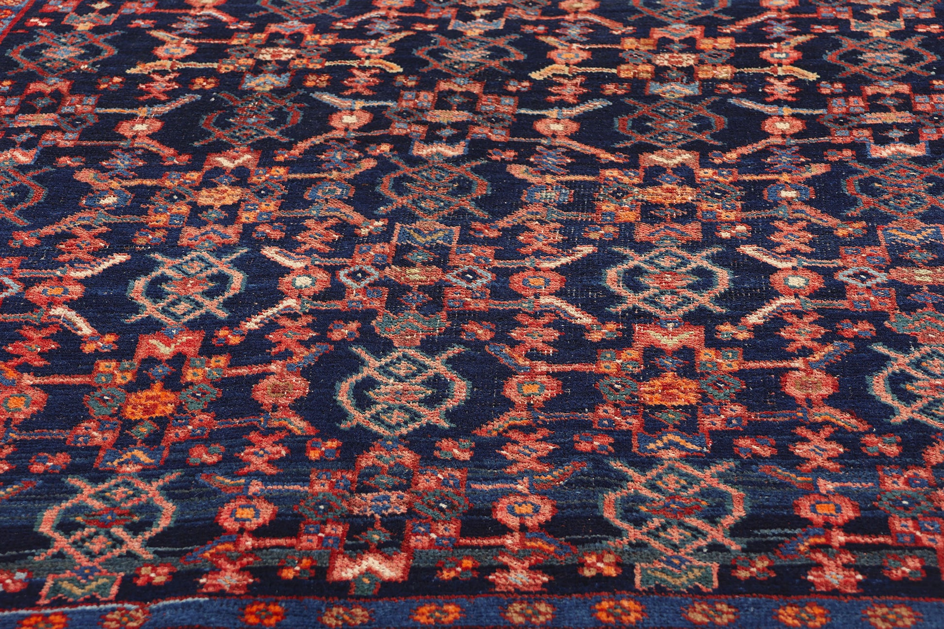 5 x 7 Antique Navy Blue Persian Kurdish Rug 61167