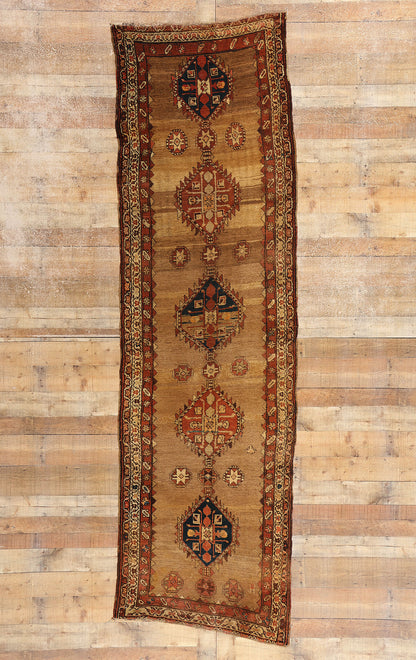 3 x 11 Antique Brown Persian Malayer Rug 72514