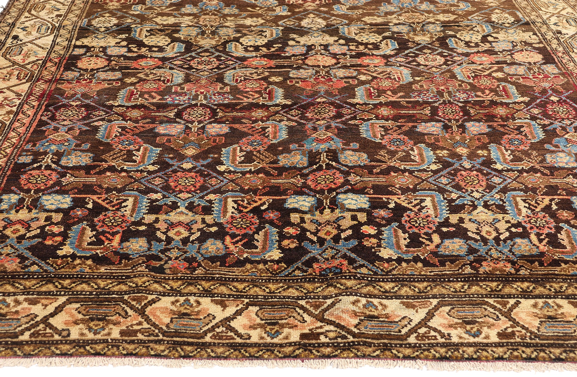 5 x 9 Antique Brown Persian Malayer Rug 53761