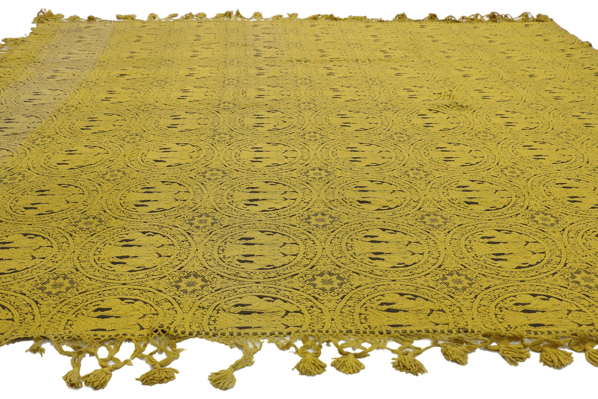 8 x 9 Antique Mexican Blanket Textile 72747