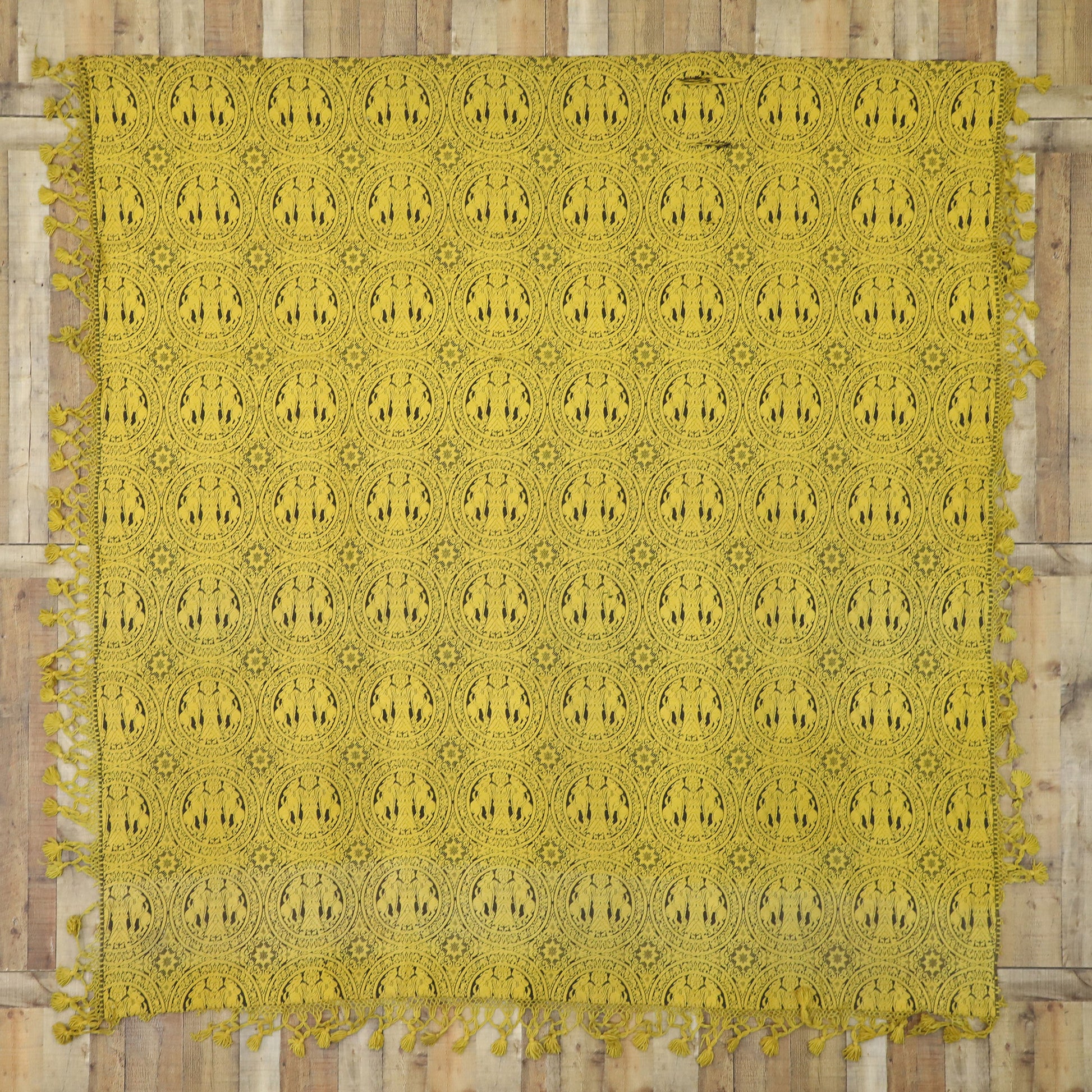 8 x 9 Antique Mexican Blanket Textile 72747