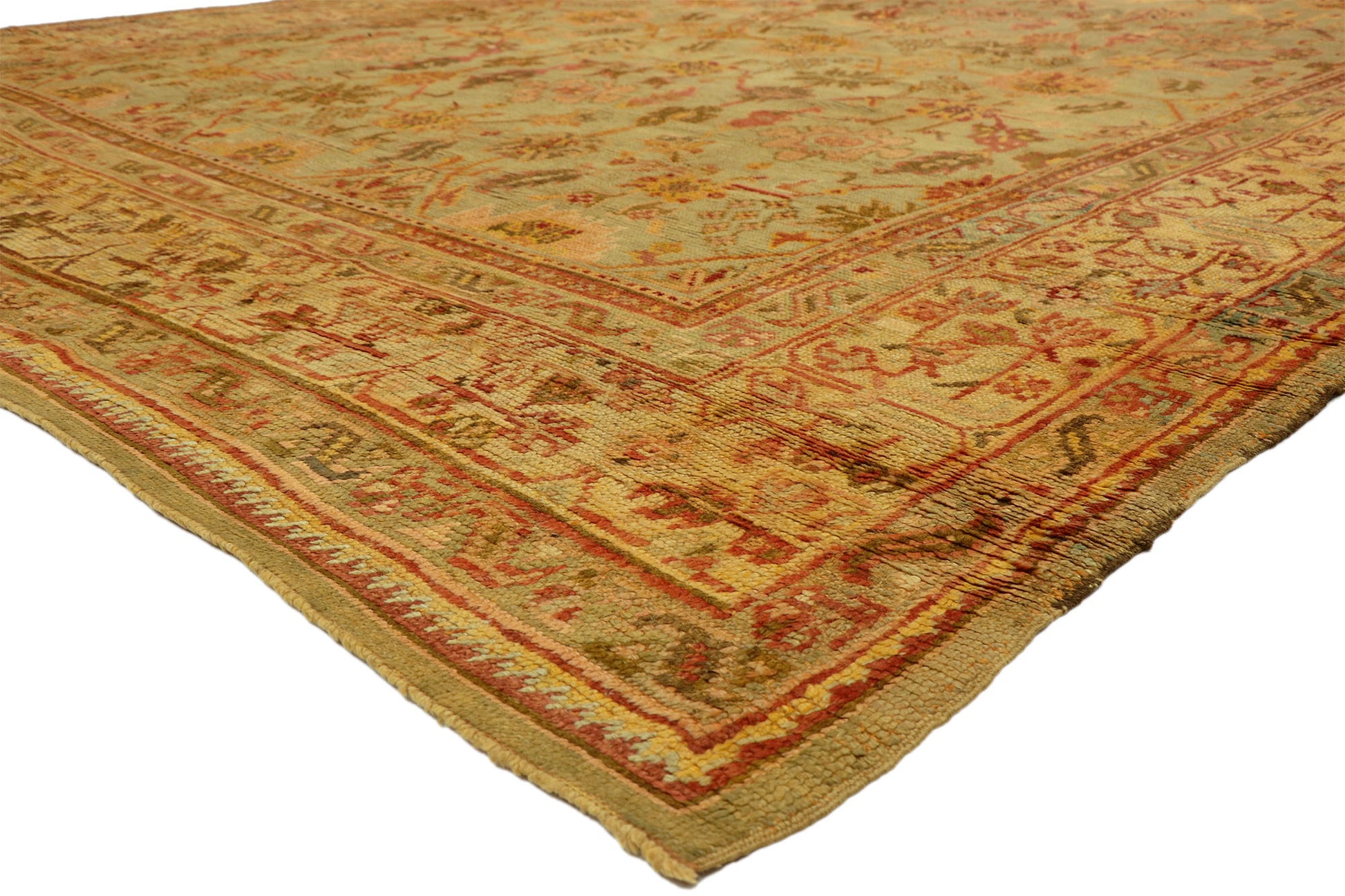 10 x 14 Antique Turkish Oushak Rug 74175