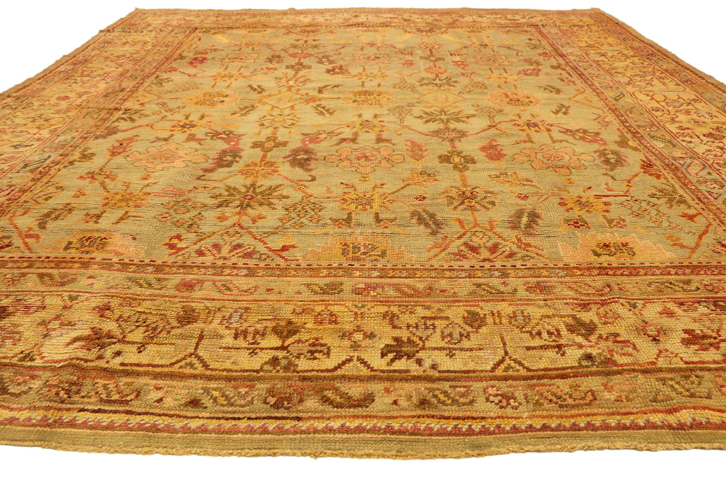 10 x 14 Antique Turkish Oushak Rug 74175