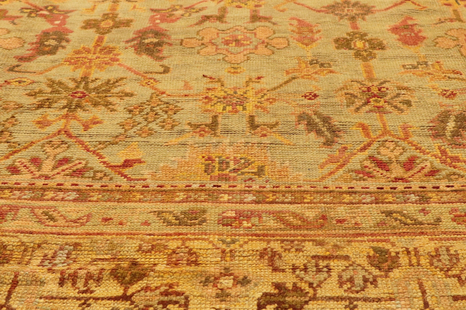 10 x 14 Antique Turkish Oushak Rug 74175
