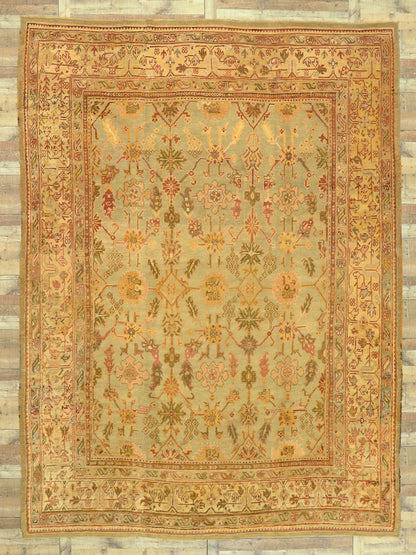 10 x 14 Antique Turkish Oushak Rug 74175