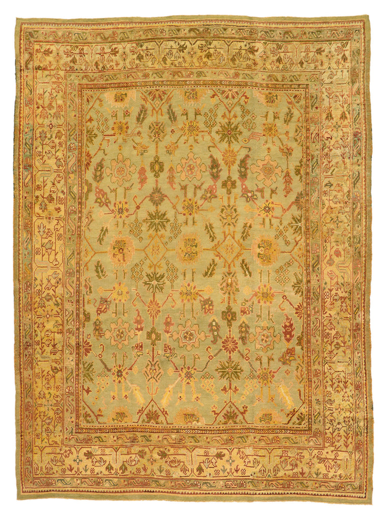 10 x 14 Antique Turkish Oushak Rug 74175