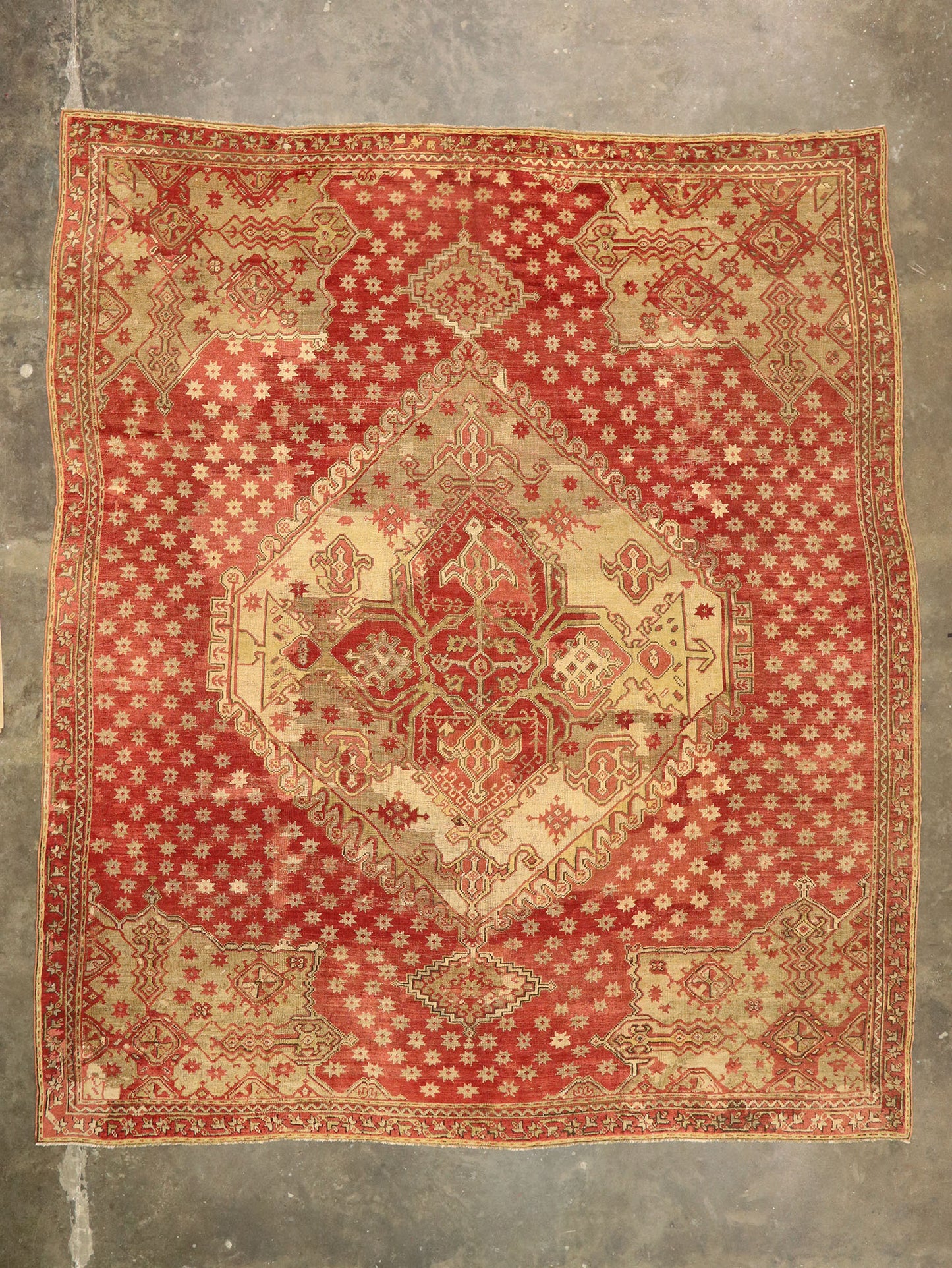 14 x 16 Antique Turkish Oushak Rug 77477