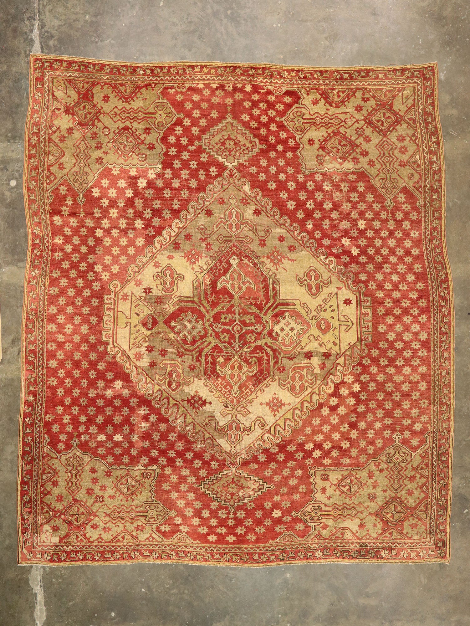 14 x 16 Antique Turkish Oushak Rug 77477