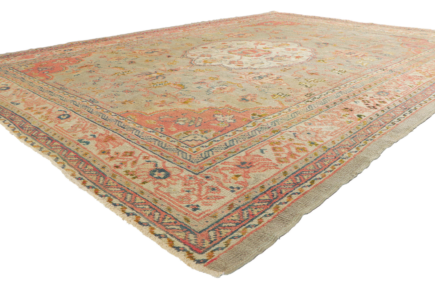 8 x 11 Antique Turkish Oushak Rug 72327