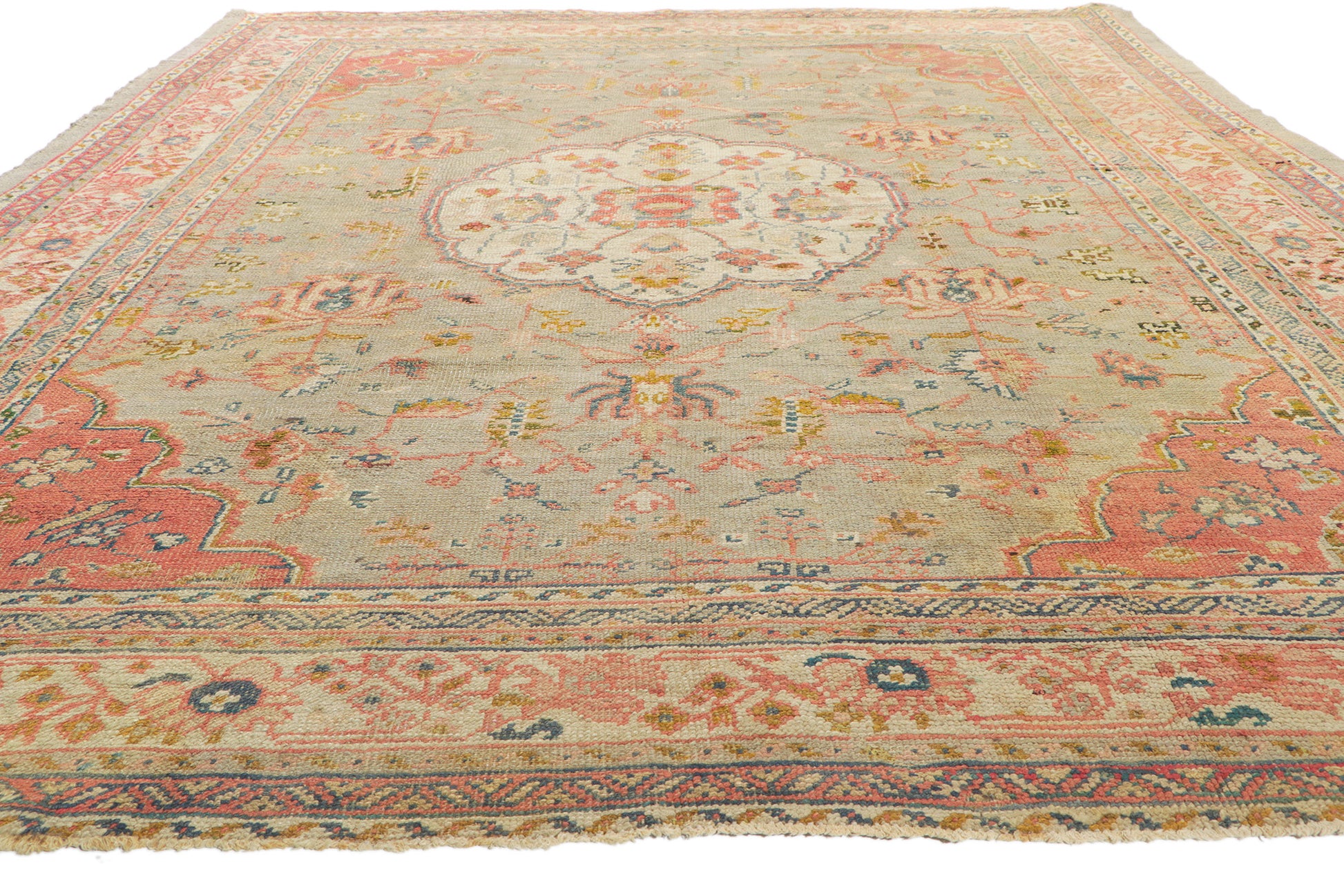 8 x 11 Antique Turkish Oushak Rug 72327