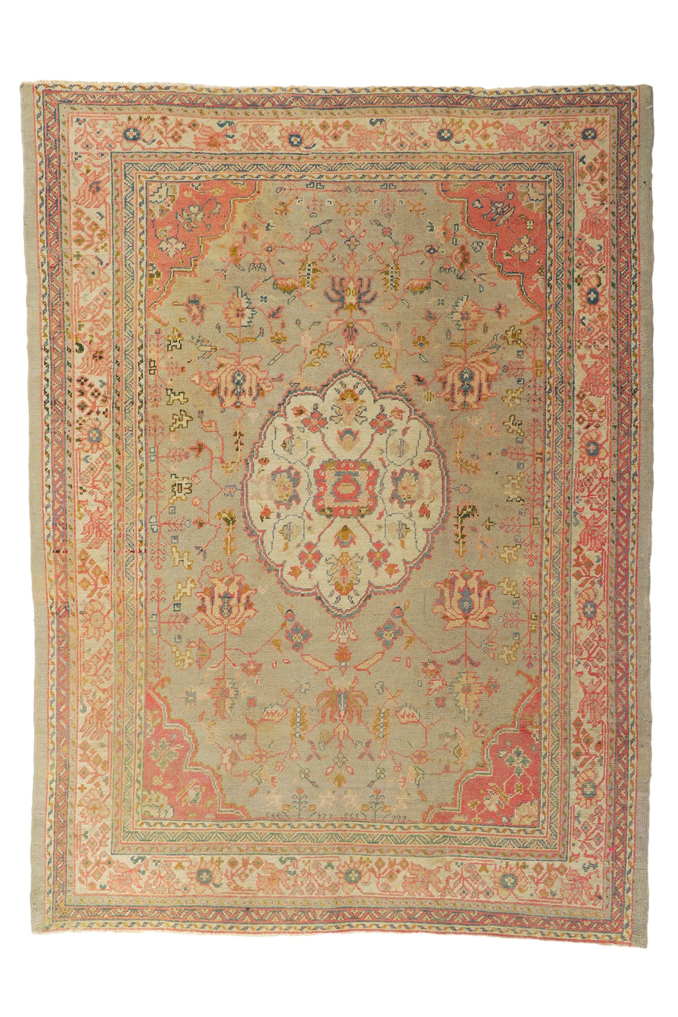 8 x 11 Antique Turkish Oushak Rug 72327