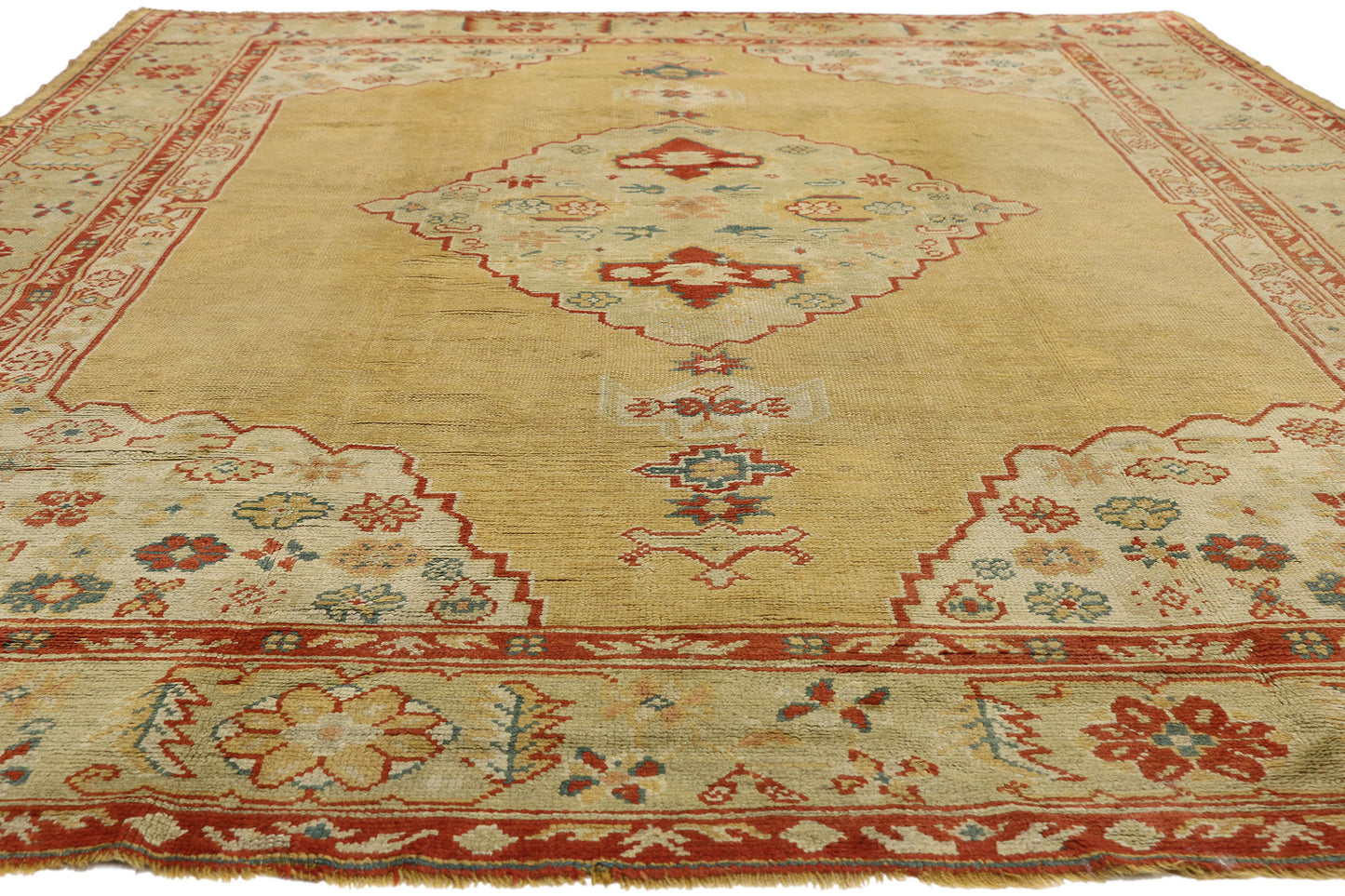 9 x 12 Antique Turkish Oushak Rug 74032