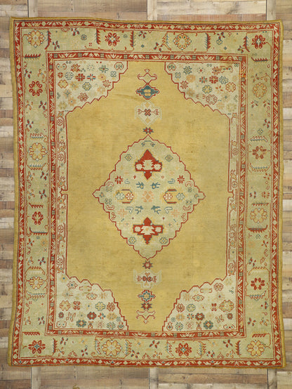 9 x 12 Antique Turkish Oushak Rug 74032