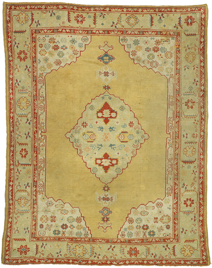 9 x 12 Antique Turkish Oushak Rug 74032