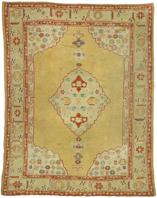 9 x 12 Antique Turkish Oushak Rug 74032