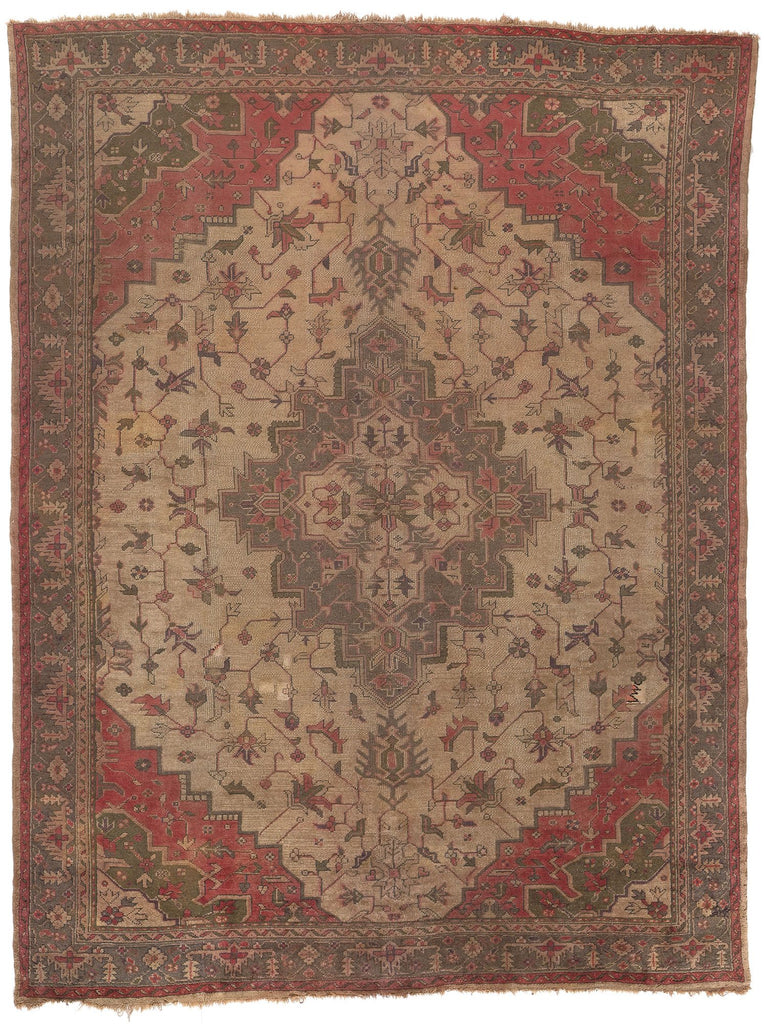 9 x 12 Antique Turkish Serapi Rug 77735