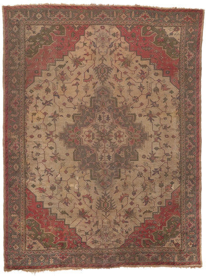 9 x 12 Antique Turkish Serapi Rug 77735